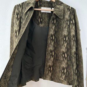 vintage 90s snakeskin patterned jacket/skirt